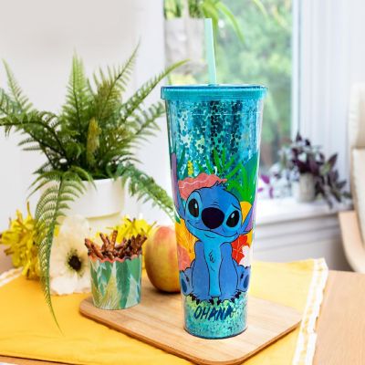Disney Lilo & Stitch "Ohana" Carnival Cup with Lid and Straw  Holds 32 Ounces Image 2