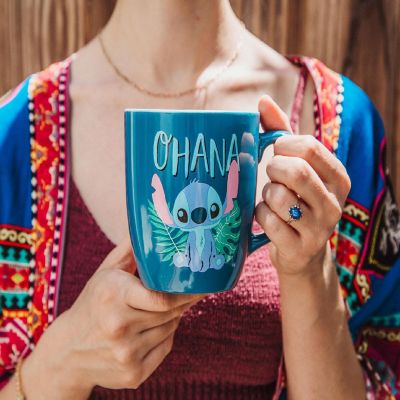 Disney Lilo & Stitch "Ohana" Hawaiian Palm Ceramic Mug  Holds 18 Ounces Image 1