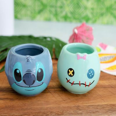 Disney Lilo & Stitch Scrump and Stitch Sculpted Ceramic Mini Mugs  Set of 2 Image 2