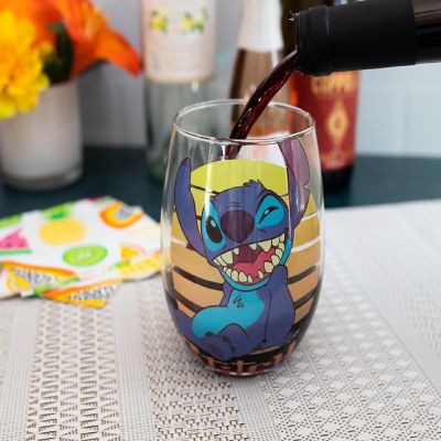 Disney Lilo & Stitch Stemless Wine Glass  Holds 20 Ounces Image 2