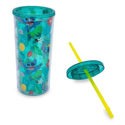 Disney Lilo & Stitch Tropical Summer Icons Carnival Cup with Lid and Straw Image 1