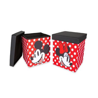 Disney Mickey & Minnie 15-Inch Storage Bin Cube Organizers with Lids  Set of 2 Image 1