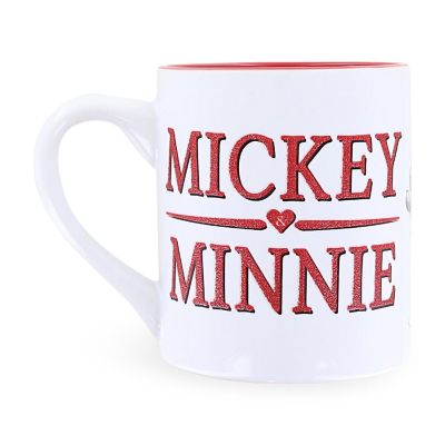Disney Mickey and Minnie Sketchbook Glitter Ceramic Mug  Holds 14 Ounces Image 1