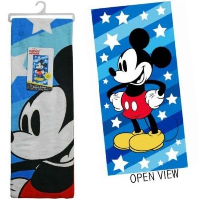 Disney Mickey Mouse "Super Star Blue Stripe" Beach Towel - 27 in. x 54 in. Image 1