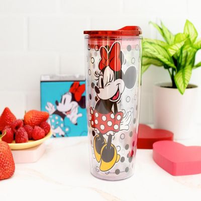 Disney Minnie Mouse Travel Tumbler with Slide Close Lid  Holds 20 Ounces Image 2
