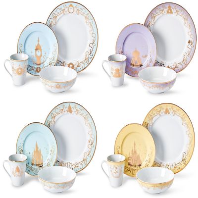Disney Princess 16-Piece Dinnerware Set  Cinderella, Jasmine, Ariel, Belle Image 1
