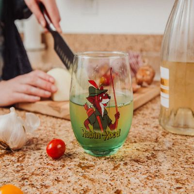 Disney Robin Hood Stemless Wine Glass  Holds 20 Ounces Image 1