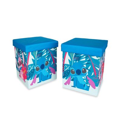 Disney Stitch and Angel 15-Inch Storage Bin Cube Organizers with Lids  Set of 2 Image 1