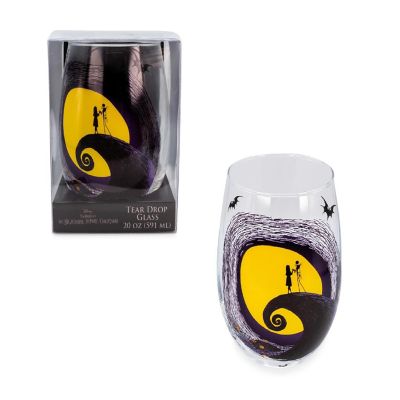 Disney The Nightmare Before Christmas Jack & Sally on Spiral Hill Stemless Glass Image 1