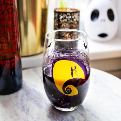 Disney The Nightmare Before Christmas Jack & Sally on Spiral Hill Stemless Glass Image 3