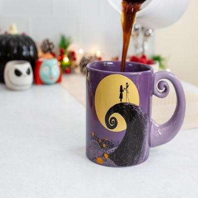 Disney The Nightmare Before Christmas Jack & Sally Spiral Handle Ceramic Mug Image 3