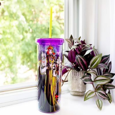 Disney Villains Plastic Cold Cup With Lid and Straw  Holds 20 Ounces Image 2