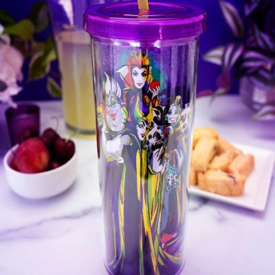 Disney Villains Plastic Cold Cup With Lid and Straw  Holds 20 Ounces Image 3