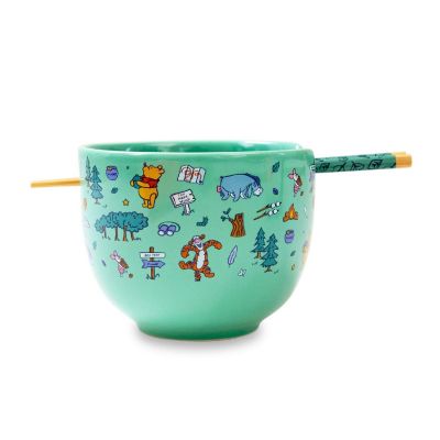 Disney Winnie the Pooh Allover Icons 20-Ounce Ramen Bowl and Chopstick Set Image 1
