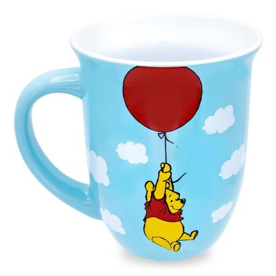 Disney Winnie The Pooh Balloon Float Wide Rim Ceramic Mug  Holds 16 Ounces Image 1
