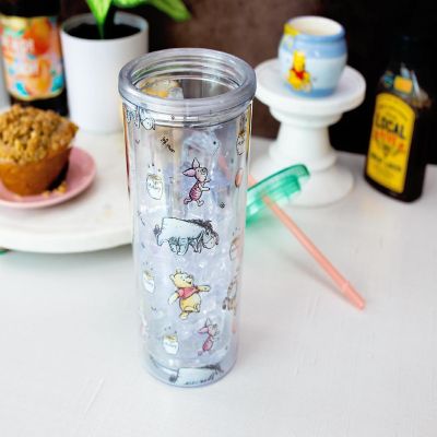Disney Winnie the Pooh Character Toss Acrylic Carnival Cup with Lid and Straw Image 3