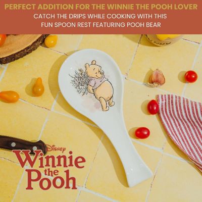 Disney Winnie the Pooh Floral Ceramic Spoon Rest Holder Image 2