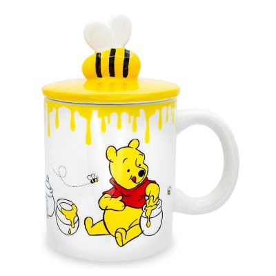 Disney Winnie The Pooh Hunny Pot Ceramic Mug With Lid  Holds 18 Ounces Image 1