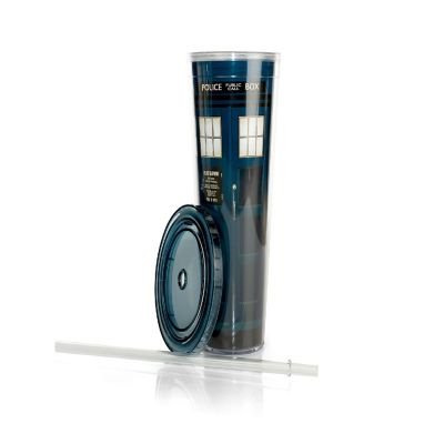 Doctor Who TARDIS 22 Oz Acrylic Travel Tumbler With Lid & Straw Image 3