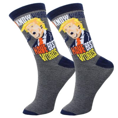 Donald Trump Socks  I Have Best Words And I Know Words Crew Sock Exclusive Image 1