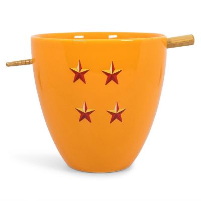 Dragon Ball Z 4-Star Ball Ceramic Noodle Bowl & Chopsticks Set  16 Ounce Dish Image 1