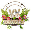 Easter Bunny Floral "Welcome" Wreath 19" Image 1