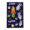 Easter Space Bunny Doorknob Hanger Sticker Scenes &#8211; 12 Pc. Image 2