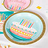 Eat Cake Birthday Paper Dinner Plates with Gold Trim - 8 Pc. Image 2