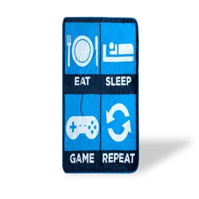 Eat Sleep Game Repeat Large Gamer Fleece Throw Blanket  60 x 45 Inches Image 1