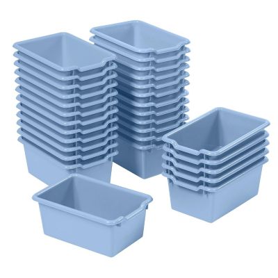 ECR4Kids Scoop Front Storage Bin, Multipurpose Organization, Powder Blue, 30-Piece Image 1