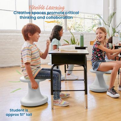 ECR4Kids Twist Wobble Stool, 14in Seat Height, Active Seating, Light Grey Image 2