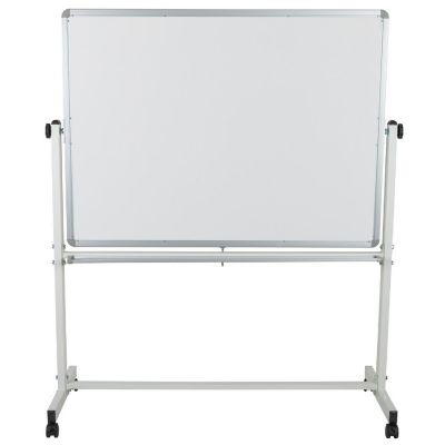 Emma + Oliver 53"W x 62.5"H Double-Sided Mobile White Board with Pen Tray Image 3