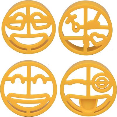 Emoji Sandwich Cutters - 4 Pack Set for DIY Bread Shapes, Pancakes, Cookies & More, Decruster is BPA Free & Suitable for Kids, Cute Back for Back to School, Eas Image 1