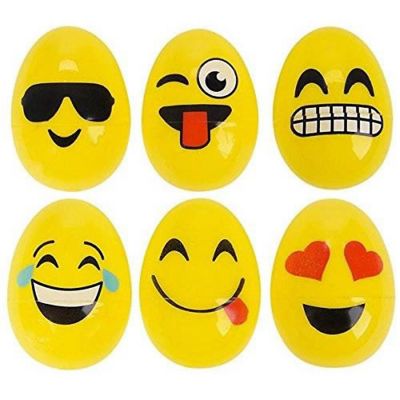 Emoticon Plastic Easter Egg Hunt 12-count Set Emoji Faces Image 1