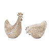 Etched Chicken Figurine (Set Of 2) 4"H, 6"H Resin Image 1