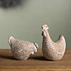 Etched Chicken Figurine (Set Of 2) 4"H, 6"H Resin Image 3