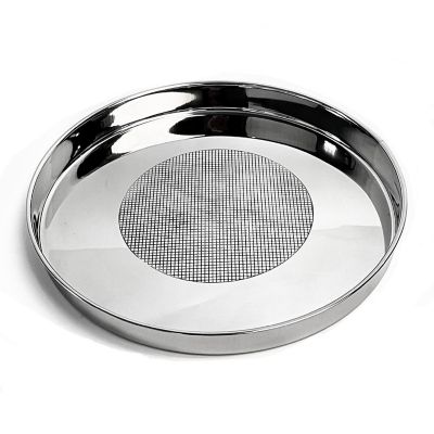 Etched Stainless Steel Round Barware Tray Image 1