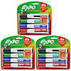 EXPO Magnetic Dry Erase Markers with Eraser, Chisel Tip, Assorted, 4 Per Pack, 3 Packs Image 1