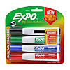 EXPO Magnetic Dry Erase Markers with Eraser, Chisel Tip, Assorted, 4 Per Pack, 3 Packs Image 1