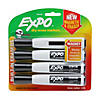 EXPO Magnetic Dry Erase Markers with Eraser, Chisel Tip, Black, 4 Per Pack, 3 Packs Image 1