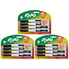 EXPO Magnetic Dry Erase Markers with Eraser, Fine Tip, Black, 4 Per Pack, 3 Packs Image 1