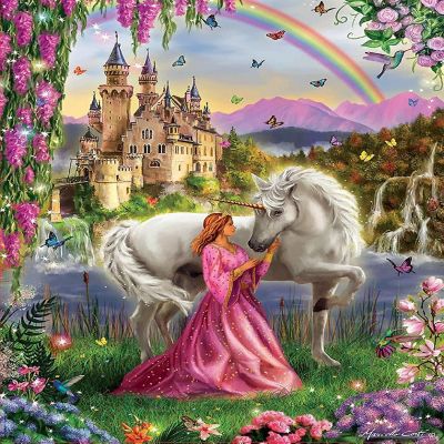 Fairy and Unicorn  500 Piece Jigsaw Puzzle Image 1