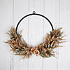Fall Harvest Pale Rose and Thistle with Foliage Artificial Wreath  24-Inch  Unlit Image 1