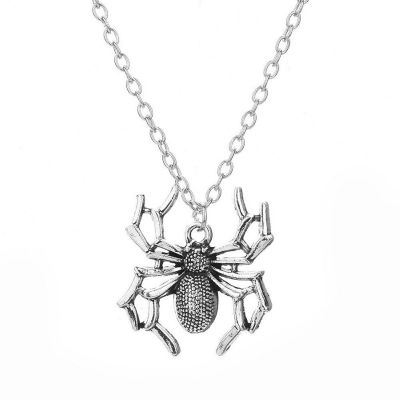 Fashion Spider Halloween Pendant Necklace Plated Silver Image 3