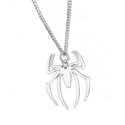 Fashion Spider Halloween Pendants Chain Necklaces Plated Silver Image 2