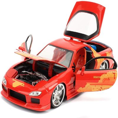 Fast & Furious Julius' Orange Mazda RX-7 1:24 Die Cast Vehicle Image 1