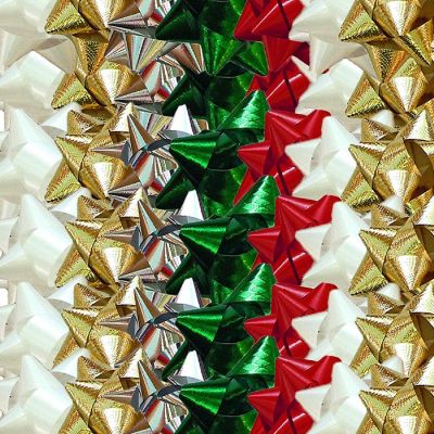 Fifth Ave Kraft Gift Bows Assortment Peel &#8216;N Stick 42ct assorted red ,gold ,white, green, and silver Image 2