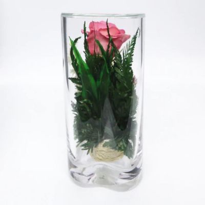 Fiora Flower Long Lasting Pink Rose with White Limoniums and Greenery in a Heart Shaped Vase Image 2