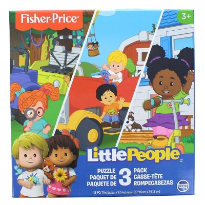 Fisher-Price Little People 18 Piece Jigsaw Puzzle 3 Pack Image 1