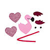Flamingo Pencil Topper Craft Kit Valentine Exchanges with Card for 24 - Makes 24 Image 1